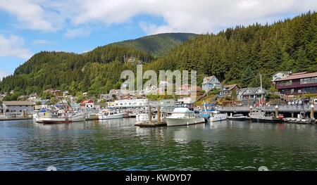 Boats in port in Ketchikan, Alaska Stock Photo