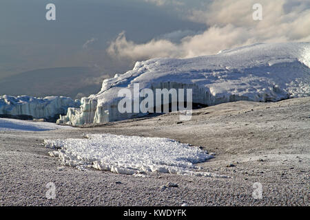 Glacier on the summit of Mt Kilimanjaro Stock Photo