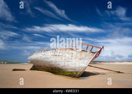 Shipwreck at Bunbeg Beach Gweedore ,County Donegal, Ireland. Stock Photo