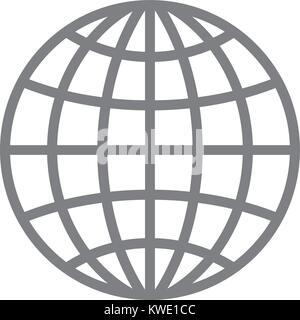 Wireframe globe icon - planet symbol Stock Vector