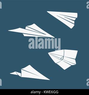 Set of Symbols Paper Airplane Stock Vector