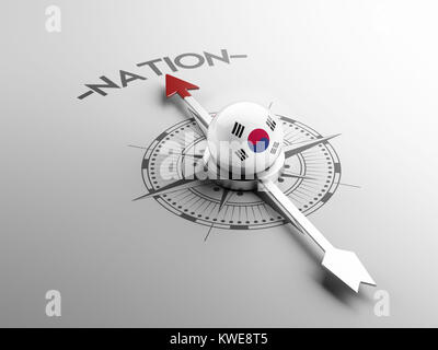 South Korea High Resolution Compass Concept Stock Photo