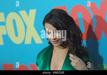 NEW YORK, NY - MAY 12: Lea Michele attends the FOX 2014 Programming Presentation at the FOX Fanfront on May 12, 2014 in New York City.    People:  Lea Michele Stock Photo