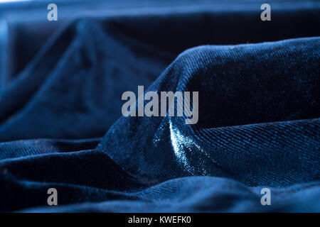 dark blue satin fabric Stock Photo