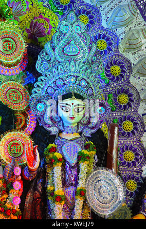 Closeup of idol of Goddess Kali, Navaratri festival, Pune Stock Photo