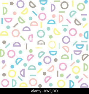 Circle, half-circle line pattern colorful pastel vector Stock Vector