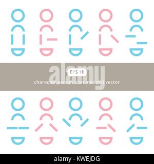 character person flat icon minimal design vector for business Stock Vector