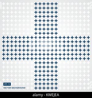 cross or plus navy blue sign icon seamless pattern vector copy space Stock Vector