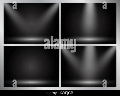 Empty black studio abstract backgrounds with spotlights. Product ...