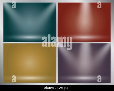 Set of clear empty studio light vector earth tone backgrounds for product presentation Stock Vector