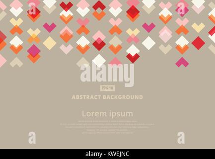 Red modern square and arrow geometrical abstract background, Vector illustration Stock Vector
