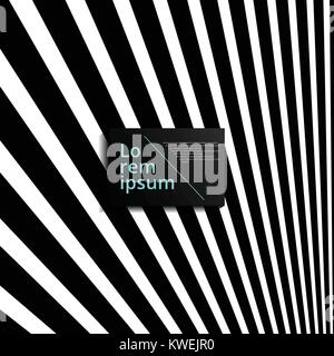 Abstract diagonal lines minimal pattern with black stripes perspective background, vector illustration Stock Vector