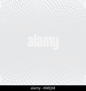 white and grey abstract perspective dots halftone background, Vector illustration Stock Vector