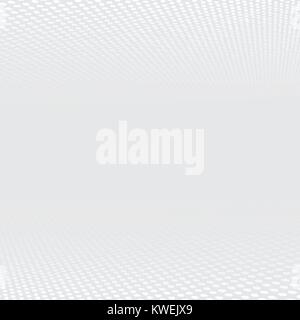 white and grey abstract perspective dots halftone background, Vector illustration Stock Vector