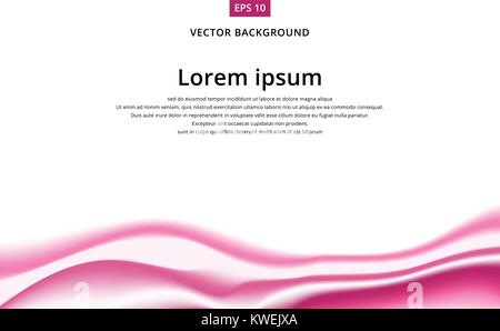 Abstract background Ligth pink curve and wave smooth with copy space, Vector illustration Stock Vector
