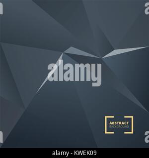 Abstract geometric triangle polygonal space low poly dark background. Vector illustration Stock Vector