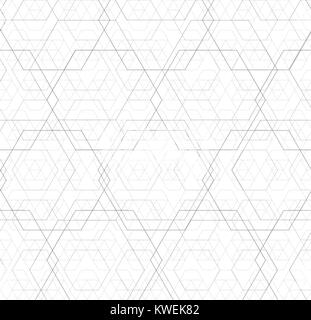 Abstract black and white hexagon outline overlap grid pattern vector illustration Stock Vector