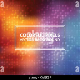Abstract colorful square pixels background, vector illustration Stock Vector