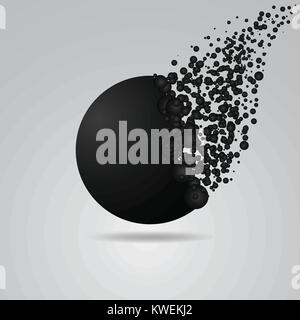 Abstract circle geometric background black explosion broke spread. vector illustration Stock Vector