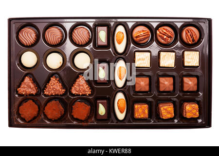 A box of M&S Swiss Chocolates on a white background Stock Photo