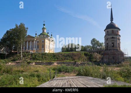 Cathedral Ascension of the Lord and South-western tower Spaso Sumorin monastery in the town of Totma, Vologda Region, Russia Stock Photo