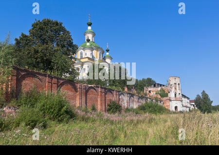 Ruins of Spaso-Sumorin Monastery and Cathedral Ascension of the Lord in the town of Totma, Vologda Region, Russia Stock Photo