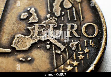 Euro-coin one, Ein-Euro-Muenze Stock Photo