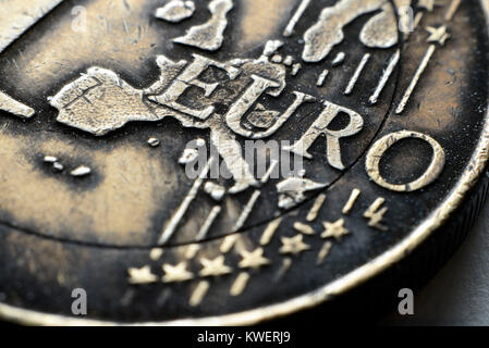 Euro-coin one, Ein-Euro-Muenze Stock Photo