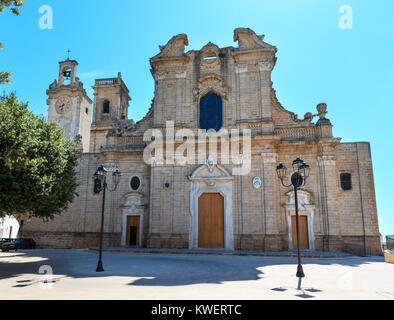 Small picturesque medieval town Oria Cathedral Basilica view, Brindisi region, Puglia, Italy. Stock Photo