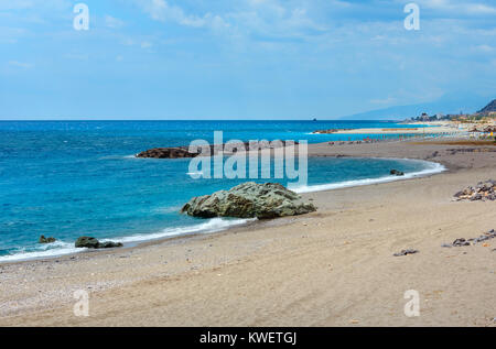 Beautiful Calabrian Tyrrhenian sea coastline landscape. Coreca Beach, Amantea, Calabria, Italy. Stock Photo