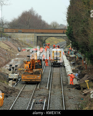 A new train station is being built to the north Liverpool. The Station will be known as Maghull North when it opens which is planned to be in May 2018 Stock Photo