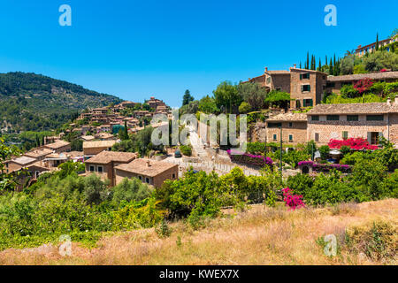 View on the Village of Deia Mallorca Spain Stock Photo