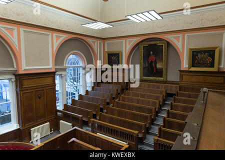 The Guildhall in Carmarthen main Courtroom Stock Photo