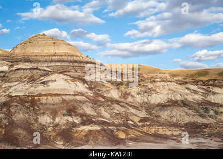 Eroded hill slopes in southern Alberta badlands at Midland Provincial Park near Drumheller, Canada Stock Photo