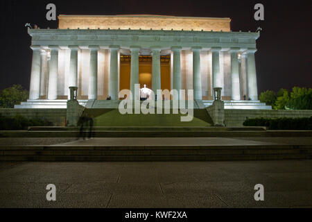 The Lincoln Memorial is an American national monument built to honor the 16th President of the United States, Abraham Lincoln. Washington DC. Stock Photo