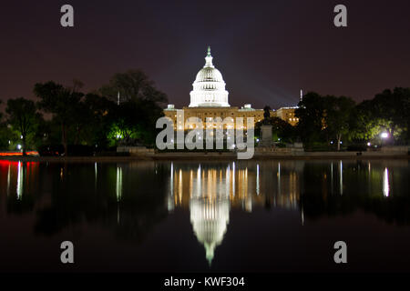 United States Capitol Building, Washington DC, is the home of the US Congress, and the seat of the legislative branch of the U.S. federal government. Stock Photo