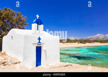 Traditional white church In Naxos island,Cyclades,Greece. Stock Photo