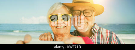 Senior couple taking selfie Stock Photo
