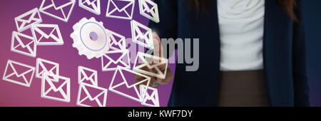 Composite image of mid section of businesswoman gesturing Stock Photo