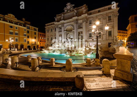 Night view of Trevi Fountain, Rome, Lazio, Italy Stock Photo