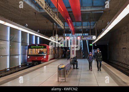 Station on the U2 line of the Nuremberg Underground System, Germany, Europe Stock Photo