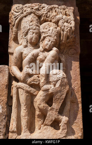 India, Karnataka, Aihole, Lad Khan Temple Stock Photo