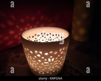 lit candle with background color environment Stock Photo