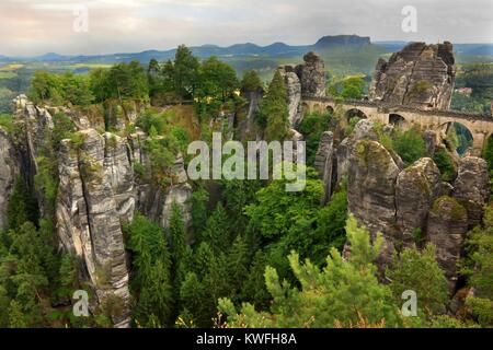 The Bastei bridge in Germany Stock Photo