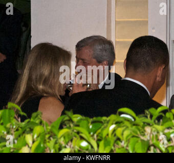 MIAMI BEACH  FL - JANUARY 21: Actress Cameron Diaz and Alex Rodriguez enjoy a romantic dinner in Miami with Former President Bill Clinton at Prime 112 Steakhouse.   On January 21, 2011 in Miami Beach, Florida   People:  Cameron Diaz Alex Rodriguez Bill Clinton Stock Photo