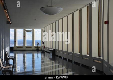 Interior of the Corning Tower 42nd floor Observation Deck at the Capitol Plaza in New York State's capital Albany, Upstate NY, USA Stock Photo