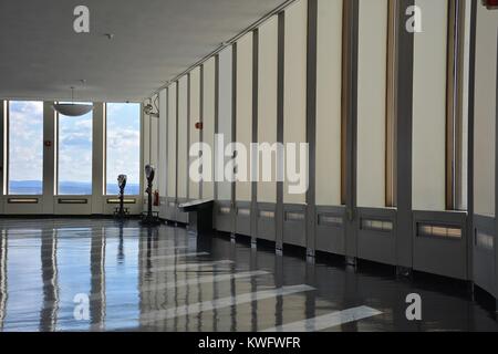 Interior of the Corning Tower 42nd floor Observation Deck at the Capitol Plaza in New York State's capital Albany, Upstate NY, USA Stock Photo