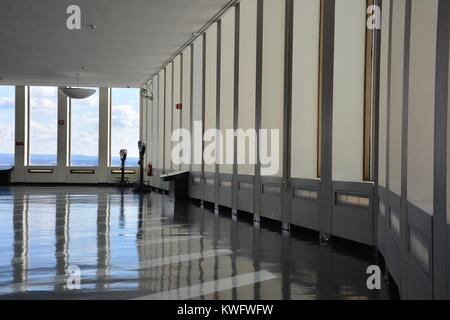 Interior of the Corning Tower 42nd floor Observation Deck at the Capitol Plaza in New York State's capital Albany, Upstate NY, USA Stock Photo