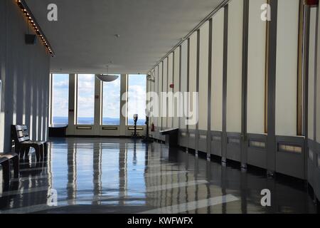 Interior of the Corning Tower 42nd floor Observation Deck at the Capitol Plaza in New York State's capital Albany, Upstate NY, USA Stock Photo