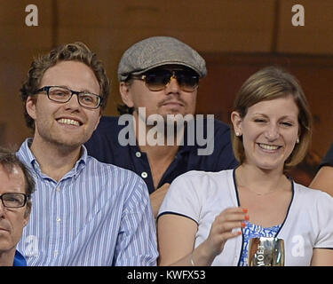 FLUSHING, NY - SEPTEMBER 03: Leonardo DiCaprio day nine of the 2013 US Open at USTA Billie Jean King National Tennis Center September 3, 2013 in the Flushing neighborhood of the Queens borough of New York City.    People:  Leonardo DiCaprio Stock Photo